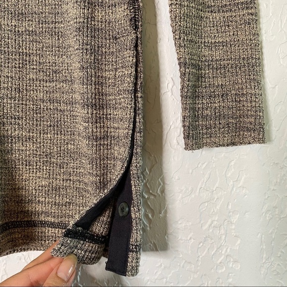 Madewell Thermal Side-Button Tee Rib Marled Tan Size XS - Picture 6 of 11